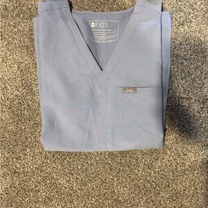 Figs vapor blue space dye V-Neck Scrub Top